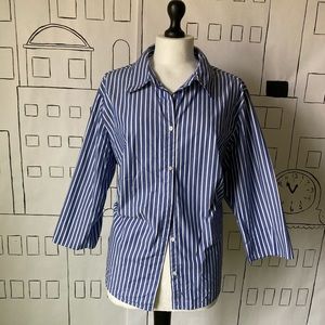 At last Classics stripped button up size 1X